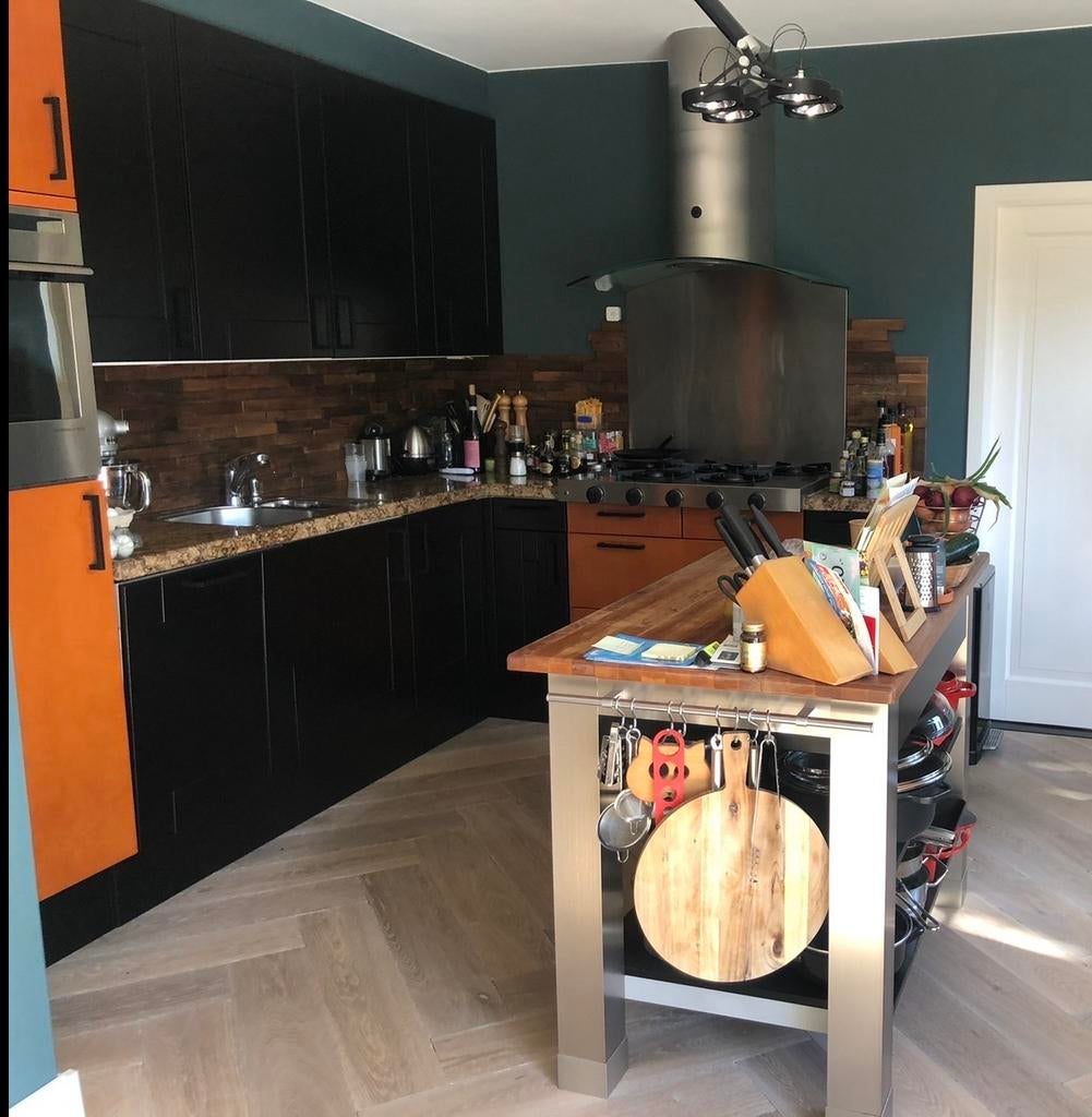Siematic keuken met granieten blad en kookeiland, Ophalen, Gebruikt, Zwart, Hoekkeuken