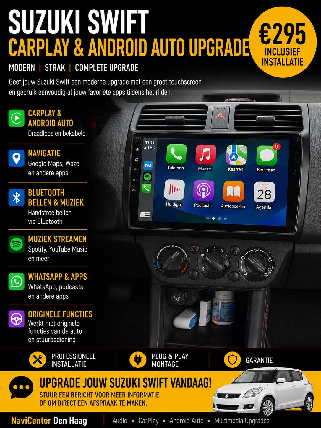 Suzuki Swift CarPlay & Android Auto Upgrade - Incl. Installa, Ophalen of Verzenden, Nieuw