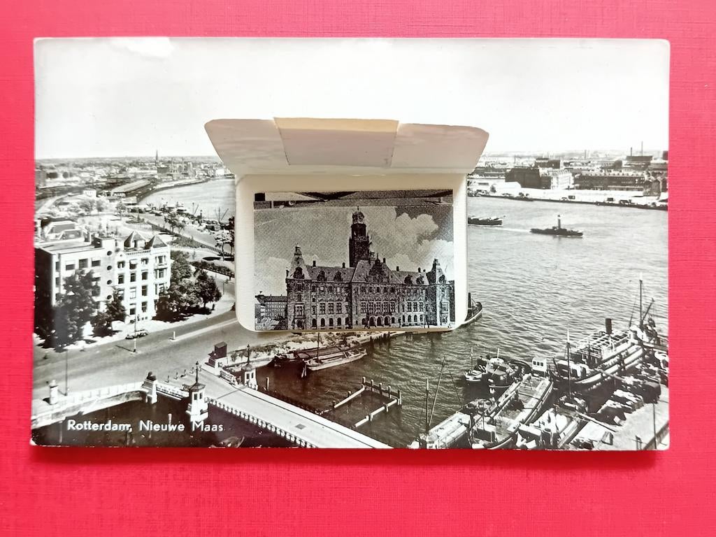 Ansichtkaart Rotterdam met klepje, Ophalen of Verzenden, Zuid-Holland
