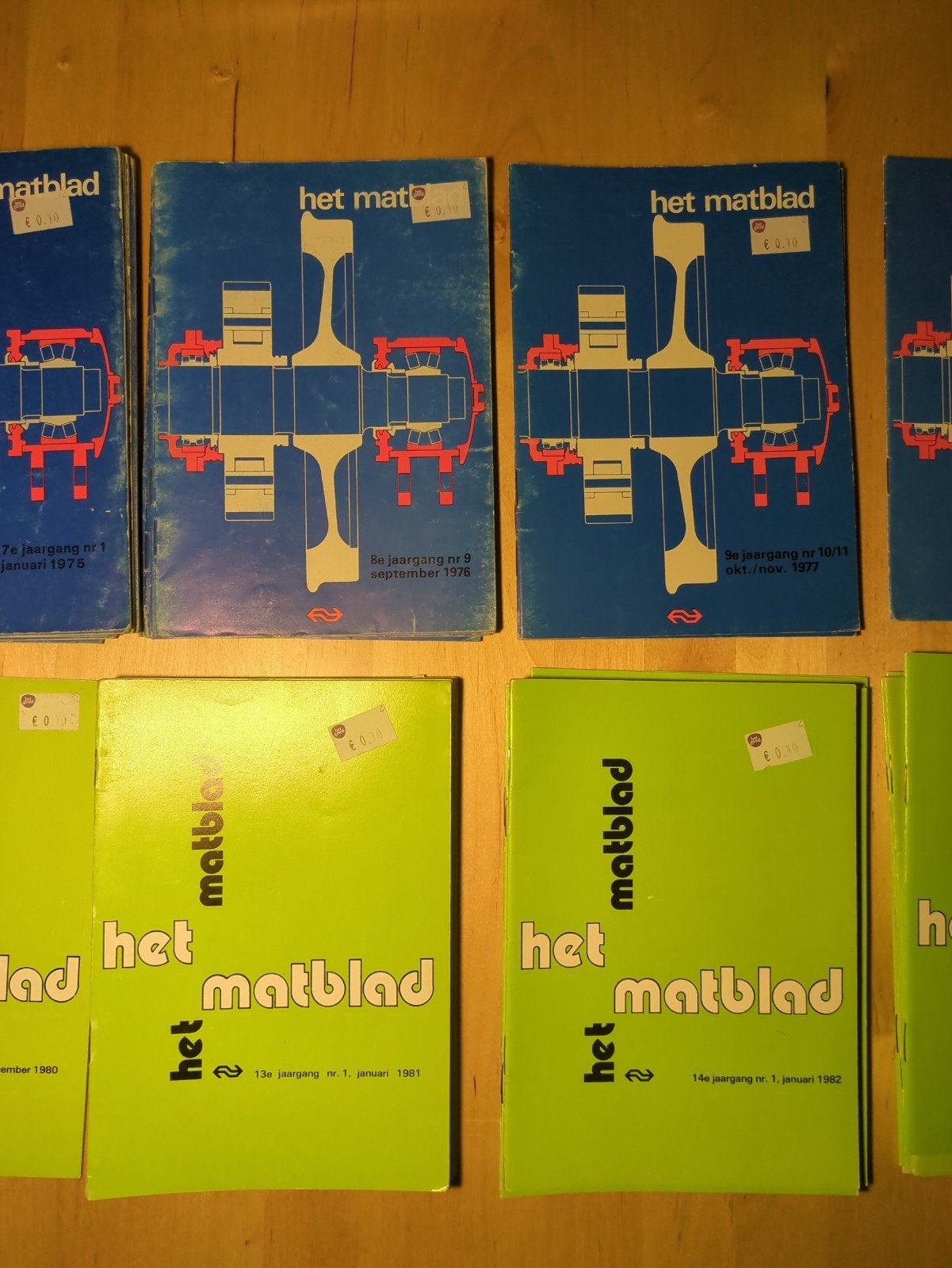 Verzameling 72x het Matblad van de NS 1973 tot 1989, Ophalen of Verzenden, Gebruikt, Trein, Overige typen