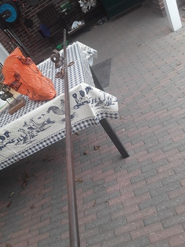 gordijn stangen, Ophalen of Verzenden, Gebruikt, Grijs, Gordijn