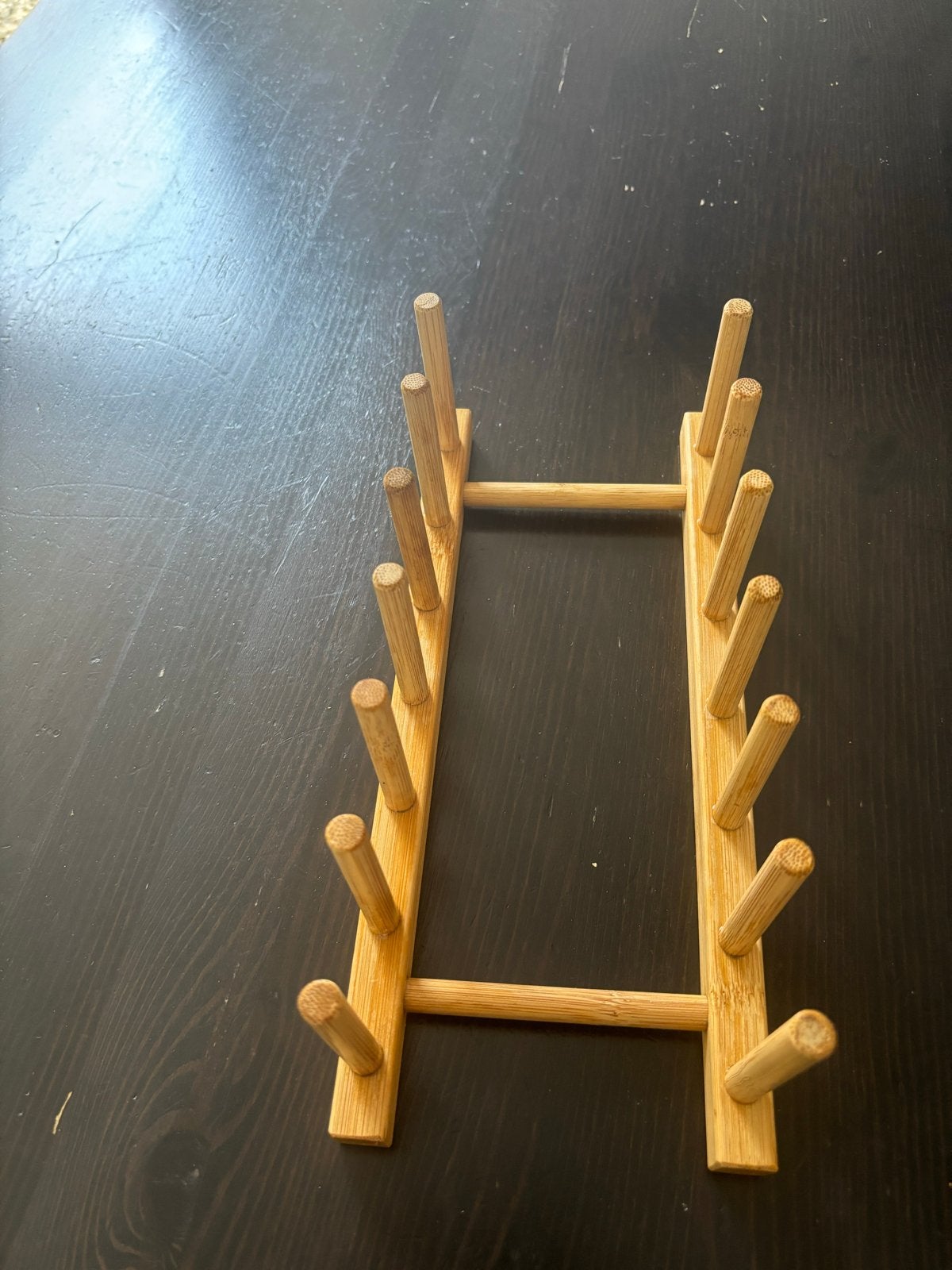 Bordenrek Bamboe - Praktisch en Stijlvol, Gebruikt, Bordenrek, Hout, Ophalen