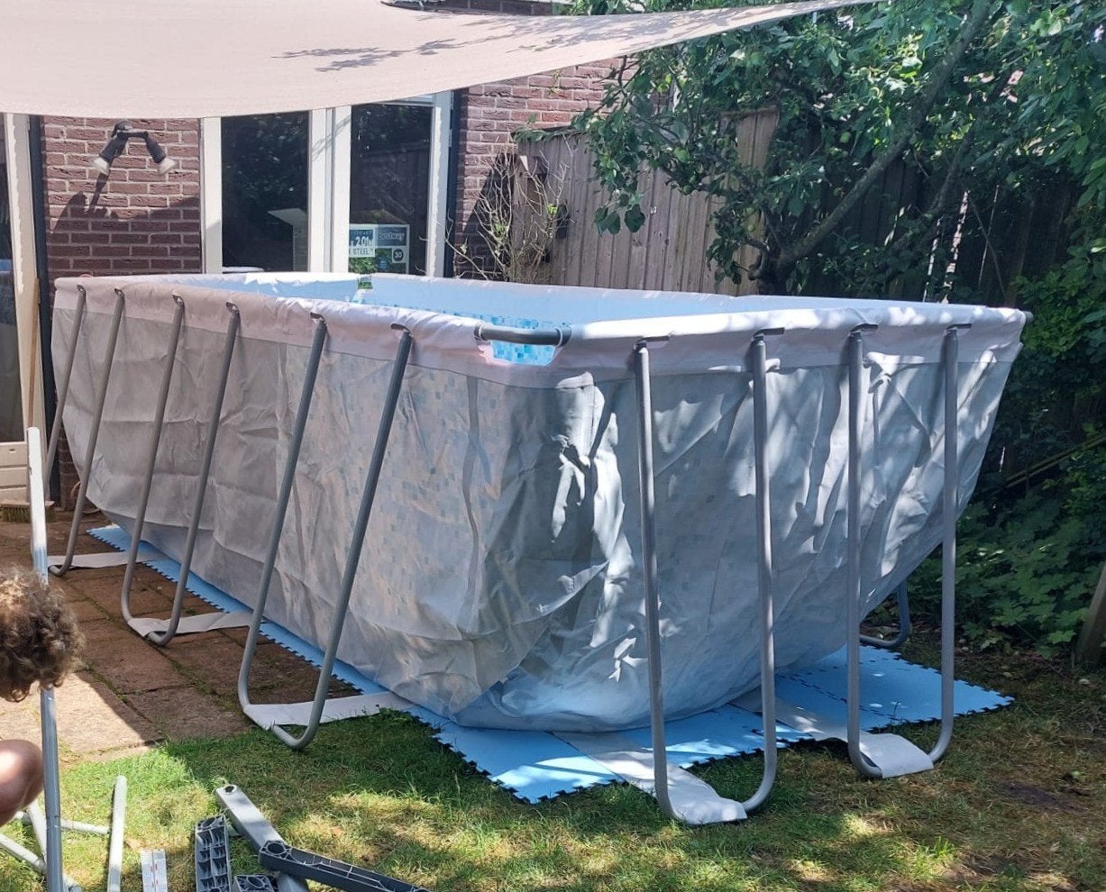 Bestway zwembad van 122 cm diep met veel extra, Gebruikt, 200 tot 300 cm, Rechthoekig, Ophalen