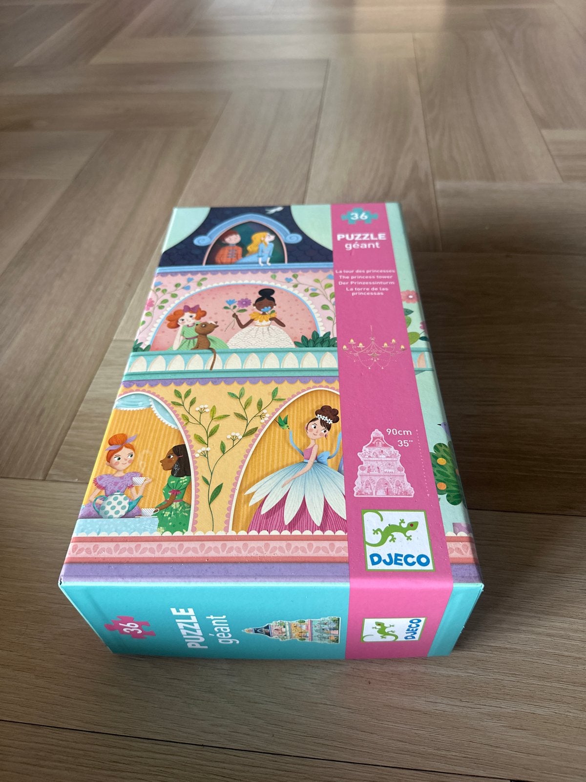 Djeco Reuzenprinsessenpuzzel 36 stukjes, Kinderen en Baby's, Ophalen, 10 tot 50 stukjes, Zo goed als nieuw, 2 tot 4 jaar
