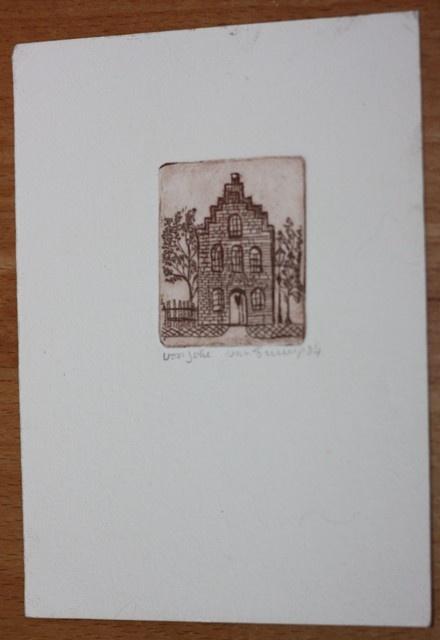 Etsen van Truusje Mul, Antiek en Kunst, Ophalen of Verzenden, Ets, Genummerd, 1950 - 1999