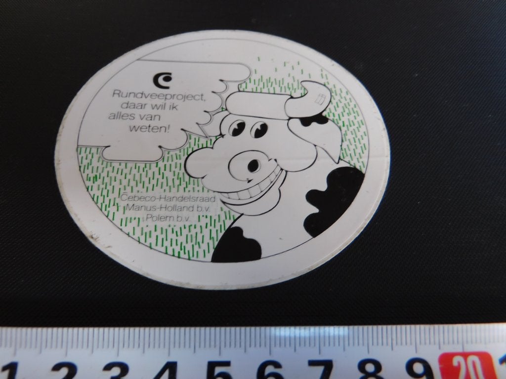 sticker rundveeproject cebeco handelsraad manus holland, Verzamelen, Ophalen, Zo goed als nieuw