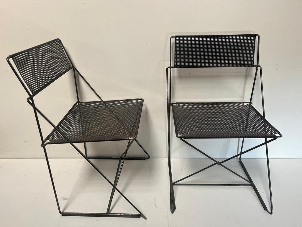 Set van 6 X-Line stoelen by  Niels Jørgen Haugessen, Ophalen, Gebruikt, Zwart
