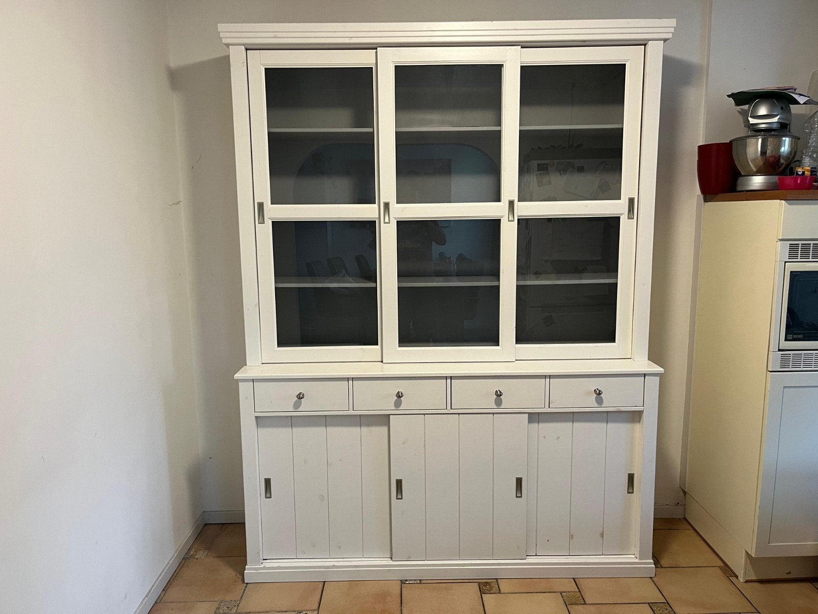 Buffetkast wit/grijs 215 (h) x 162 (b), Ophalen, Gebruikt, Met deur(en), 200 cm of meer