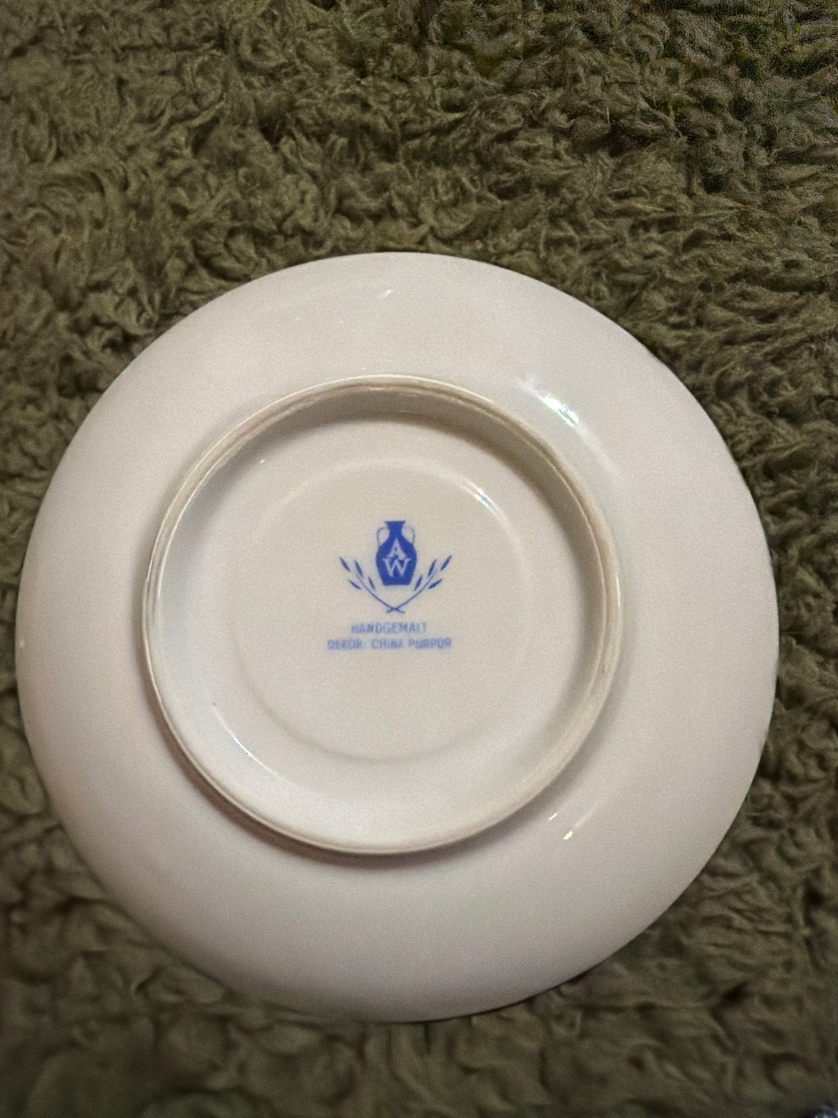Vintage Handbemalte Kop en Schotel - China Purpur Decor, Ophalen