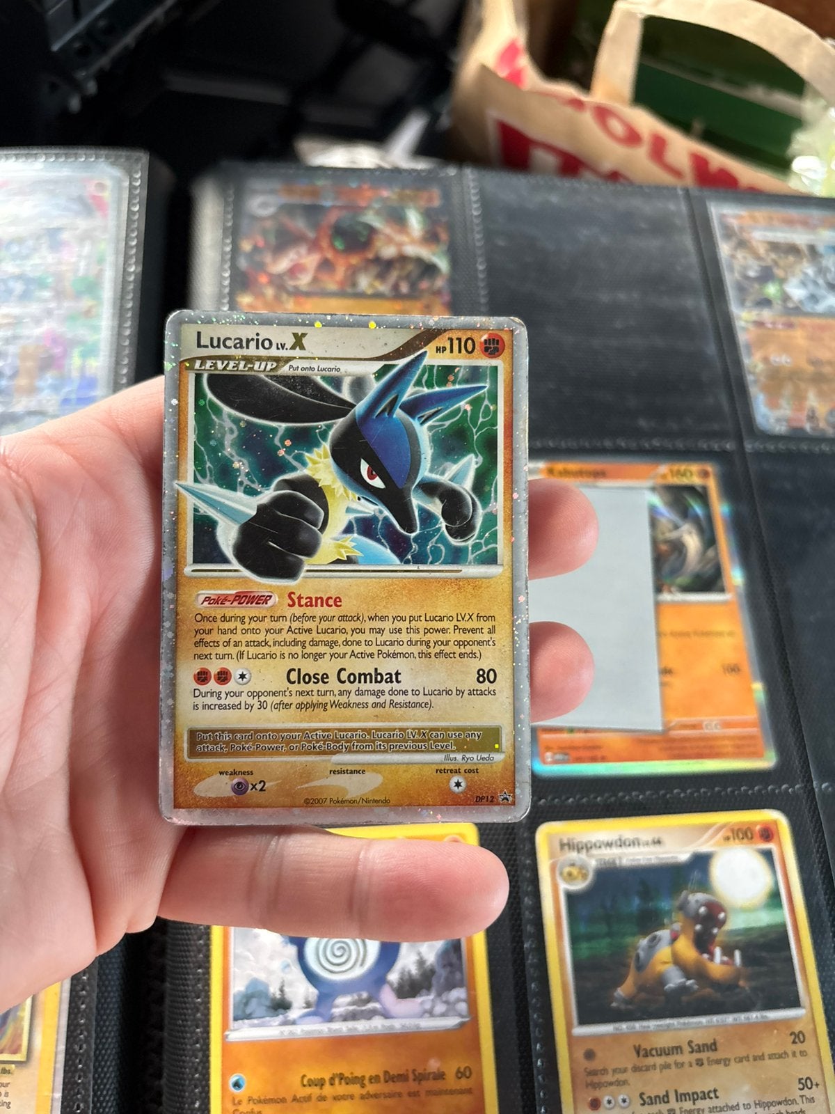 Lucario lv x, Ophalen of Verzenden, Zo goed als nieuw, Meerdere kaarten, Foil