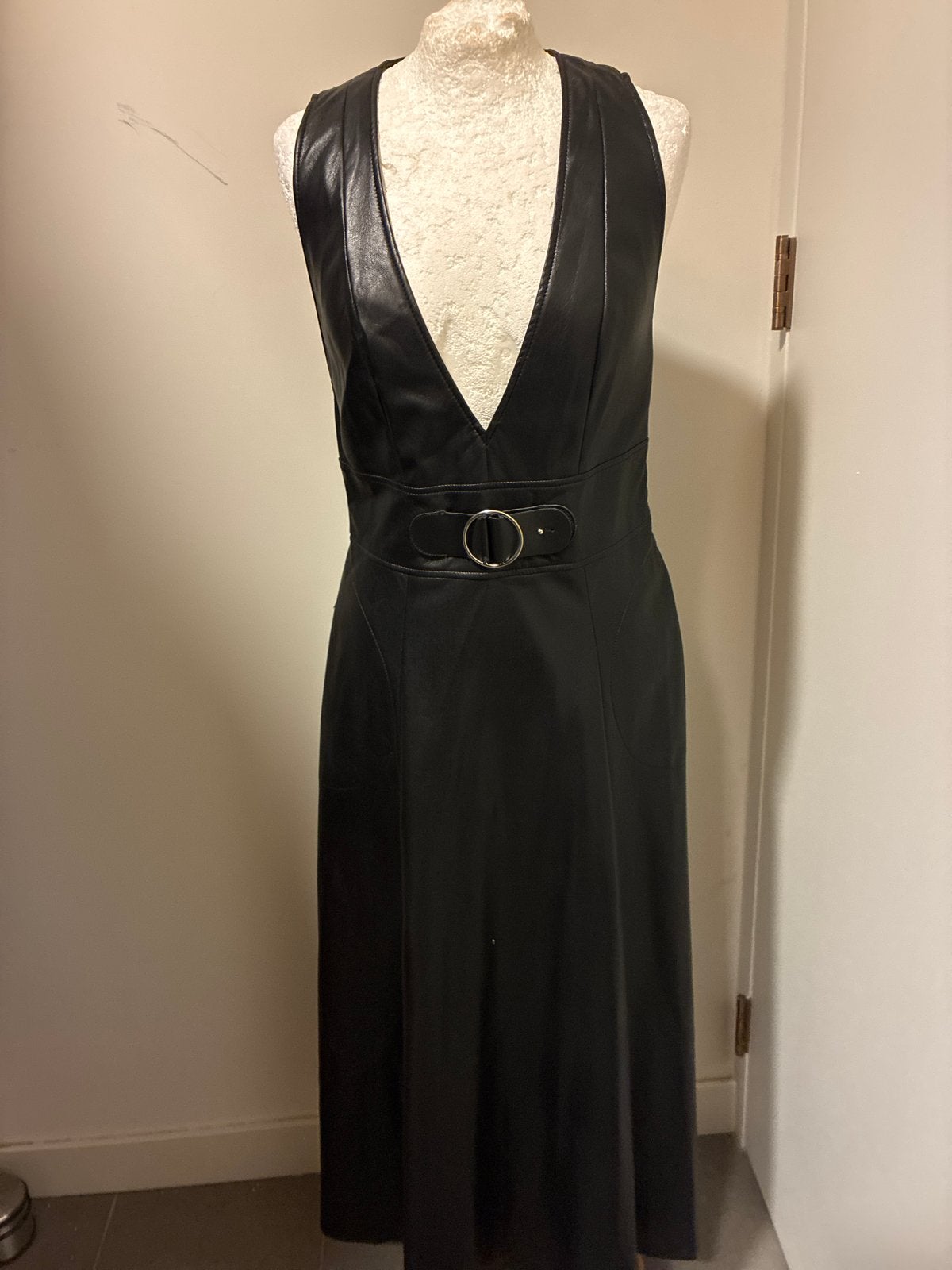 Caroline Biss vegan leren jurk zwart maat 34-46 zgan, Kleding | Dames, Zwart, Maat 46/48 (XL) of groter, Ophalen of Verzenden
