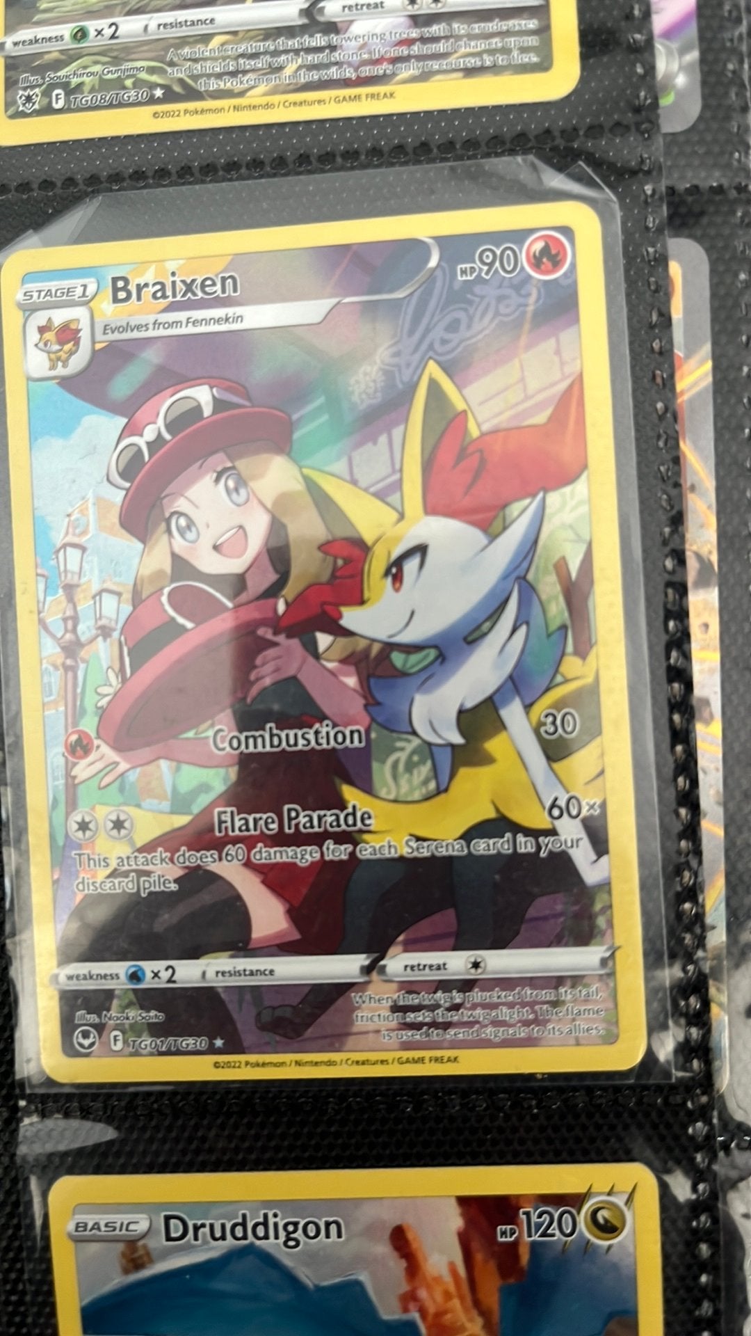 Pokémon Kaart: Braixen TG01/TG30 (Trainer Gallery), Ophalen of Verzenden, Zo goed als nieuw, Losse kaart