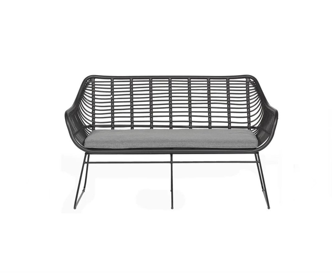 Zwarte Karwei Mason bank / tuinbank, Tuin en Terras, Tuinbanken, Ophalen, Zo goed als nieuw, Kunststof