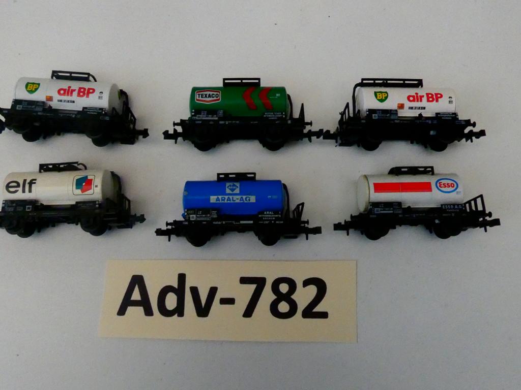 Adv-782 N Spoor Ketelwagons 3542/43/46/47/48 Minitrix, Gelijkstroom, Trix, Wagon, Ophalen of Verzenden
