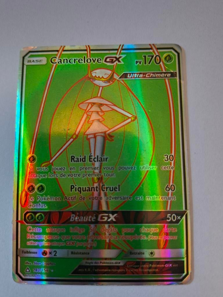 Pokémon Kaart: Cancrolove GX (Ultra-Chimère) - Foil, Ophalen of Verzenden, Gebruikt, Losse kaart, Foil