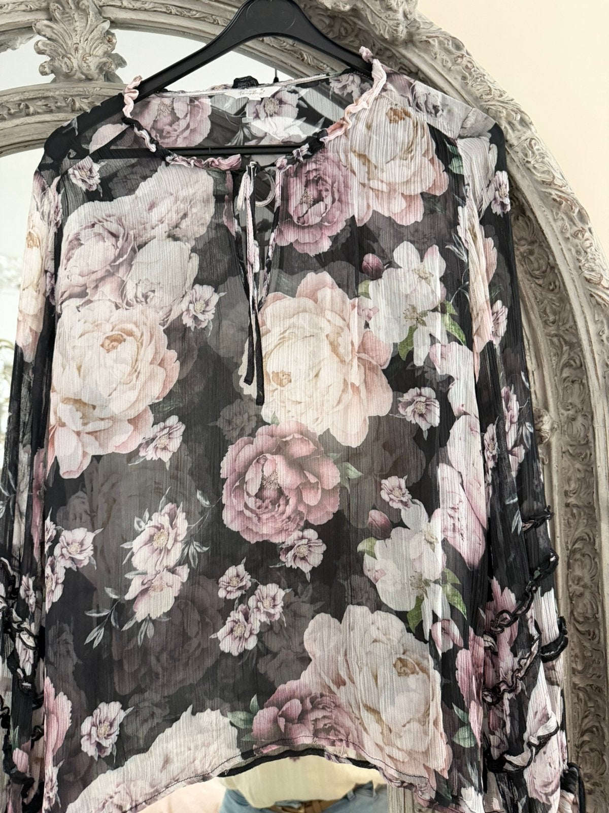 Prachtige Frogbox blouse mooie kleuren maat 36, Ophalen of Verzenden, Zo goed als nieuw, Maat 36 (S), Meerkleurig