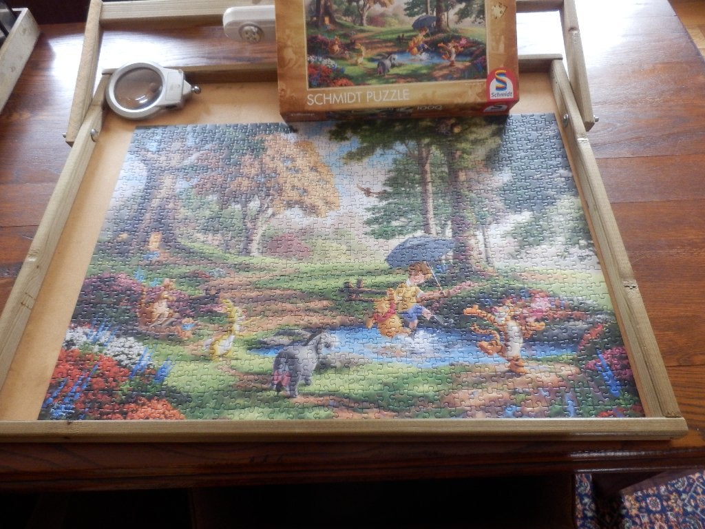 Schmidt , Thomas Kinkade: Disney Winnie the Pooh +1000 stuks, Ophalen of Verzenden, 500 t/m 1500 stukjes, Zo goed als nieuw