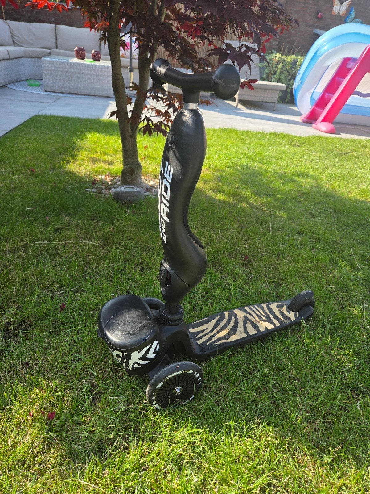 Scoot & Ride Highwaykick 1 - Zwart/Wit - Balansstep, Ophalen of Verzenden, Gebruikt, Gewone step, Scoot & Ride