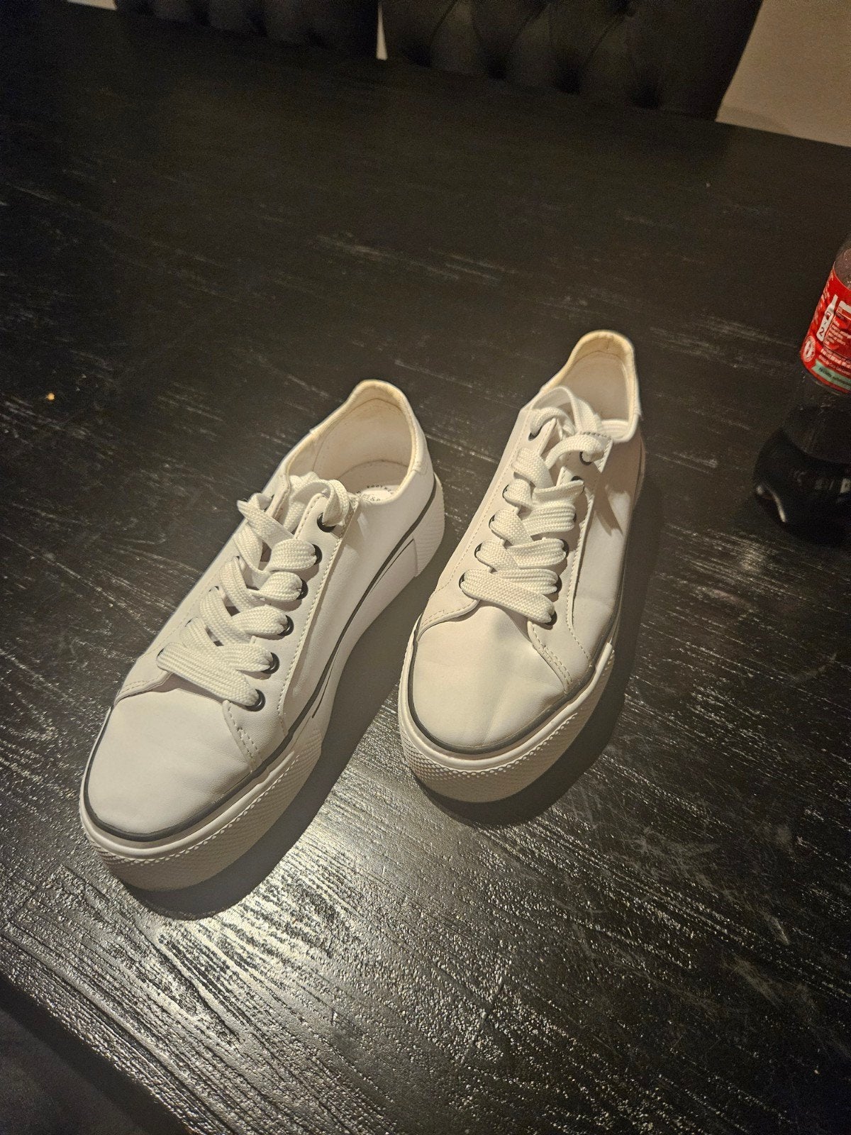 Pull&bear leren sneakers maat 38, Wit, Ophalen of Verzenden, Pull & Bear, Sneakers of Gympen
