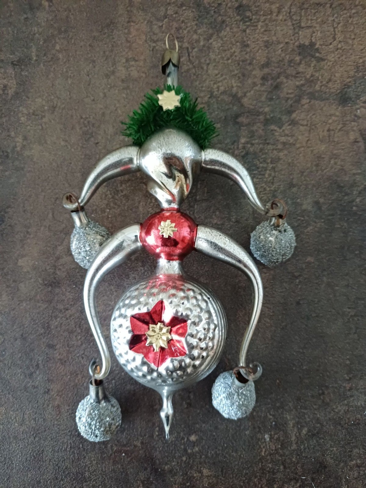 vintage kerstbal van glas Lyra met balletjes, Diversen, Ophalen of Verzenden