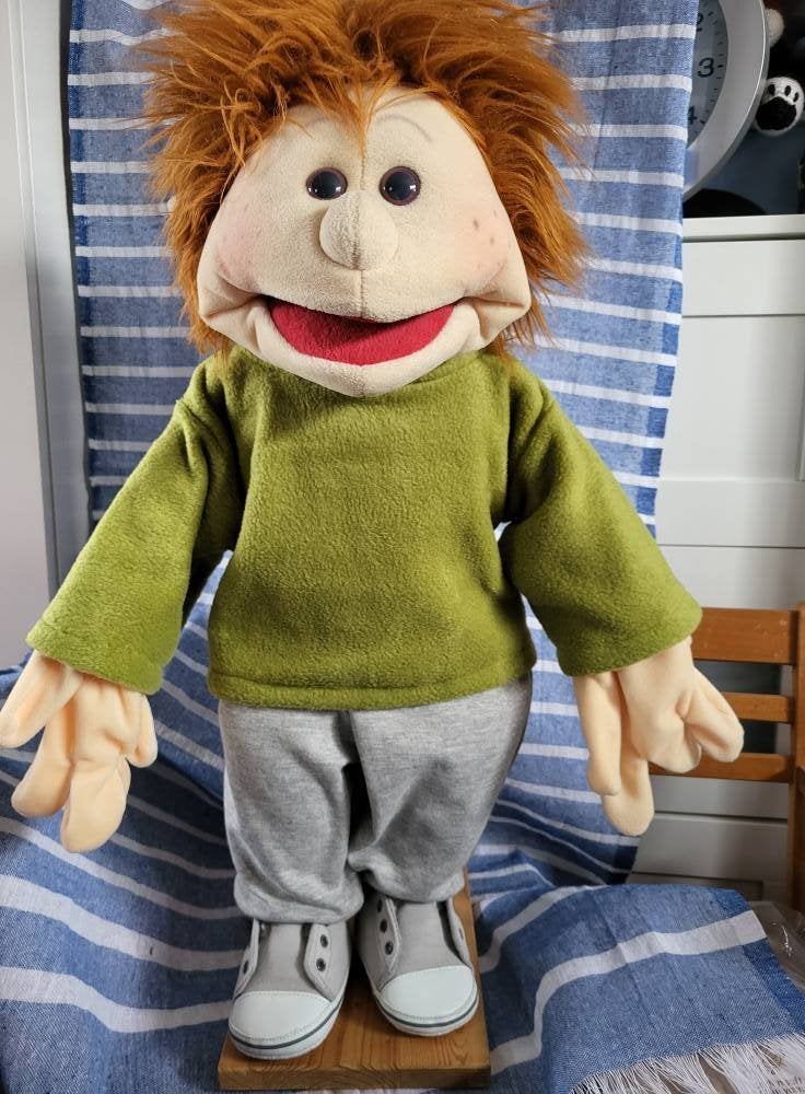 Groene Fleece trui v de grote living puppets hand pop 65cm, Kinderen en Baby's, Speelgoed | Poppen, Ophalen, Nieuw, Overige typen