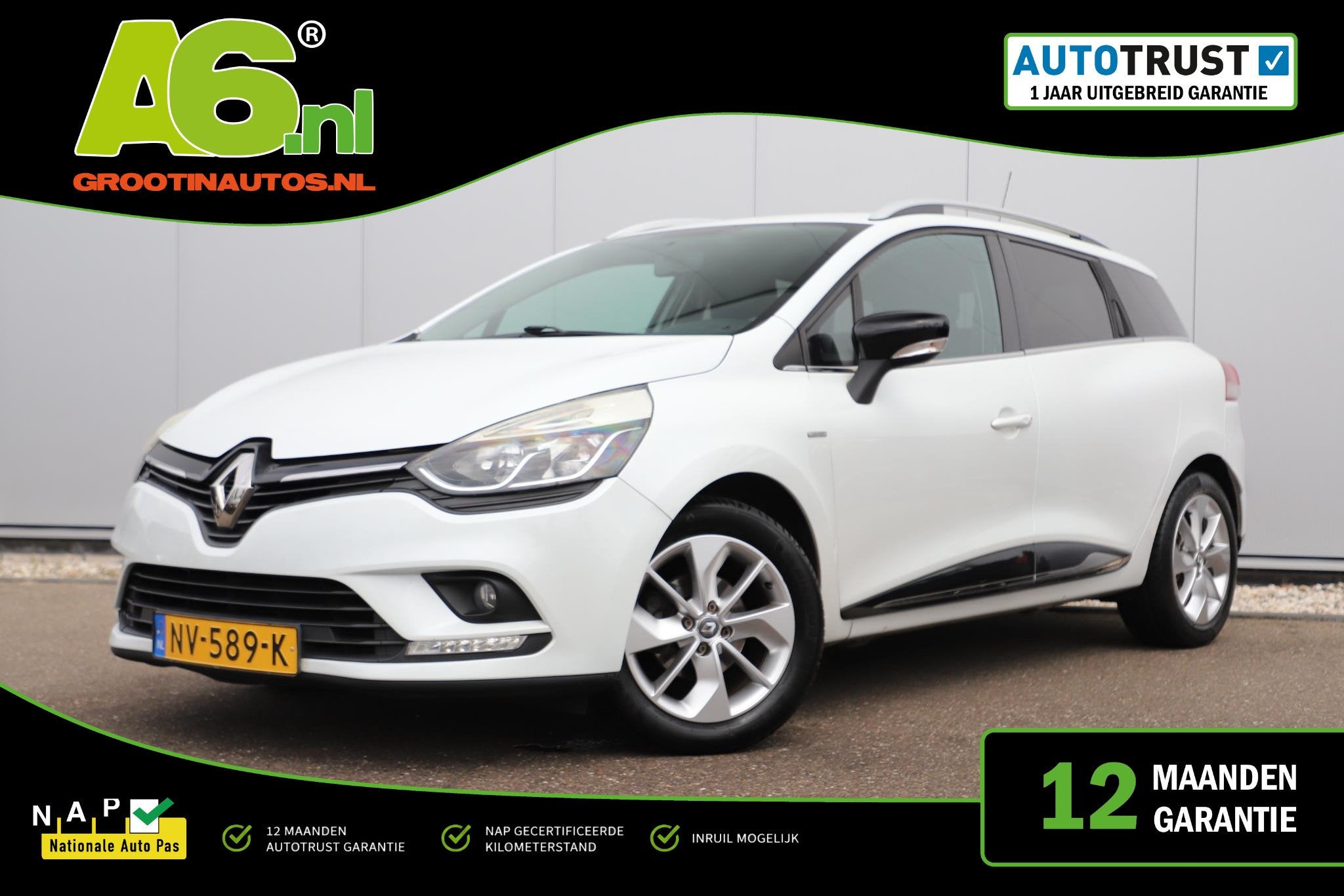 Renault Clio Estate 0.9 TCe Limited 16 inch LMV Navigatie Bl, Auto's, Renault, Voorwielaandrijving, 898 cc, Gebruikt, Euro 6