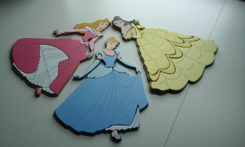 SET van Disney Prinsessen muurdecoratie, Ophalen, Zo goed als nieuw, Wanddecoratie