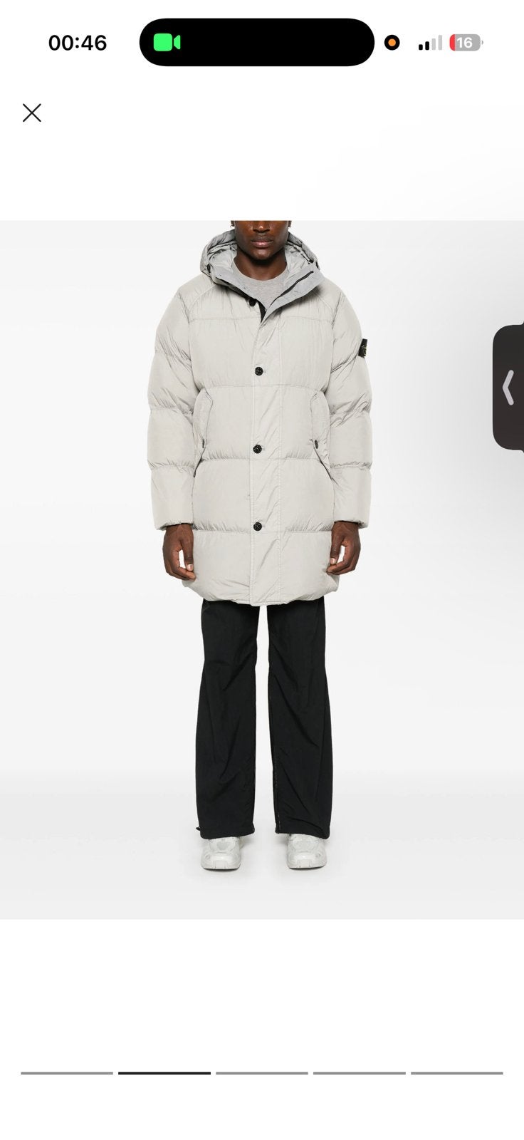 Stone Island Crinkle Reps donsjas - Maat L, Ophalen of Verzenden, Gedragen, Maat 52/54 (L), Grijs