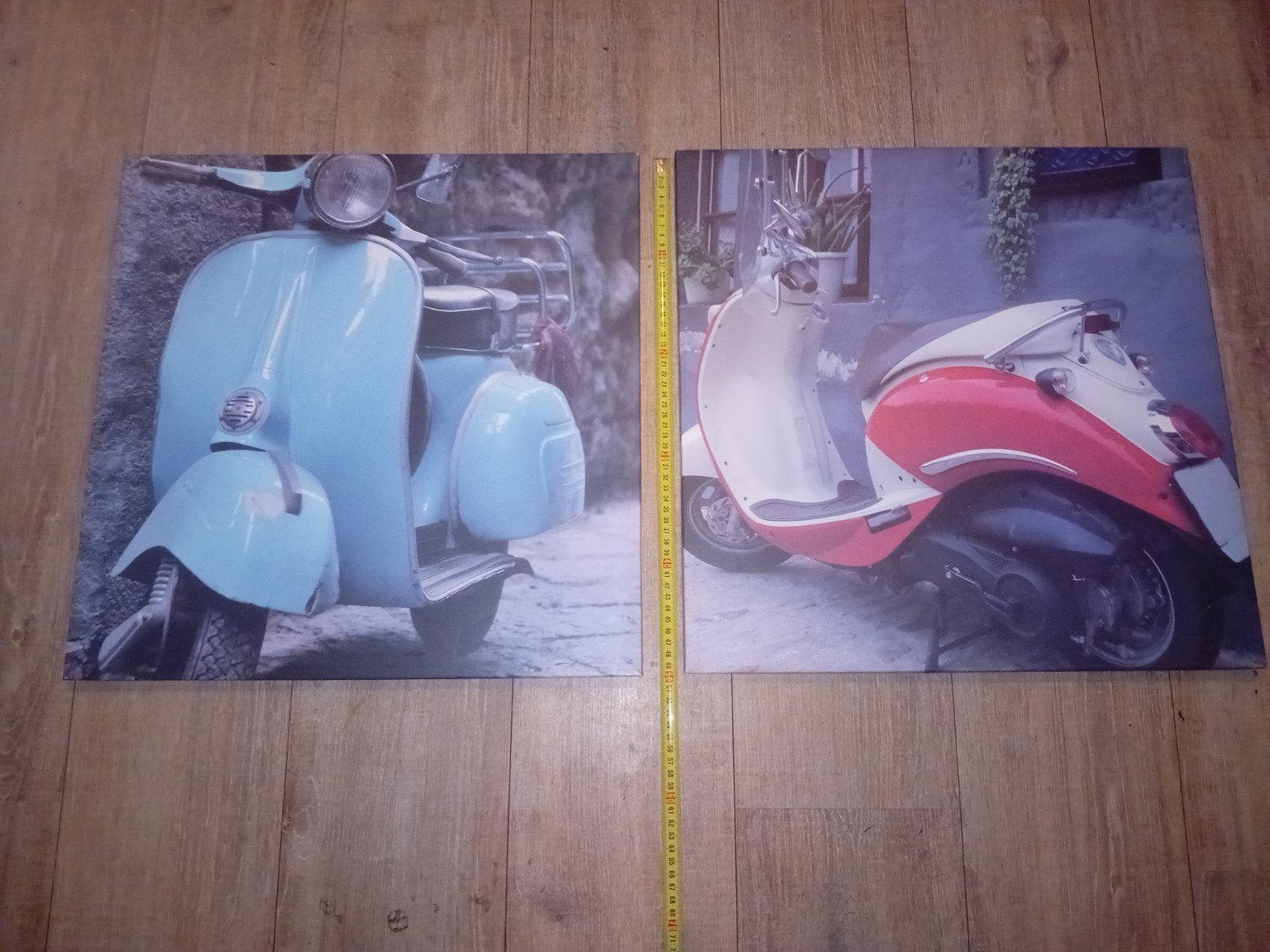 2x Canvasdoek met Vespa Scooters, 50 – 75, Ophalen of Verzenden, 50 tot 75 cm, Print