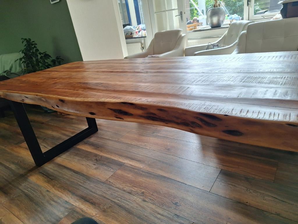 Boomstam tafel, Ophalen, 200 cm of meer, 50 tot 100 cm, Zo goed als nieuw
