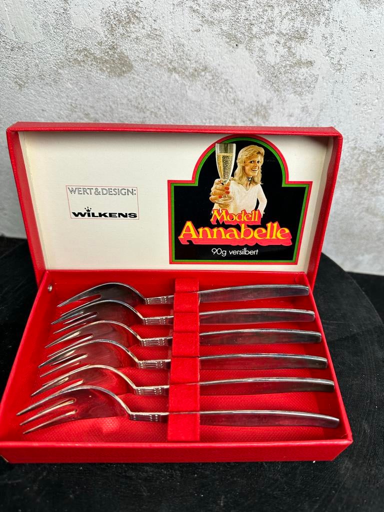 Wilkens Annabelle 90g verzilverde vorkenset in doos, Antiek en Kunst, Ophalen of Verzenden