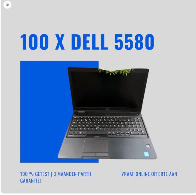 Partij 100x Dell 5580 i5 8GB 256GB SSD Laptops, Niet ingevuld, 256 GB, Met videokaart, 2 tot 3 Ghz