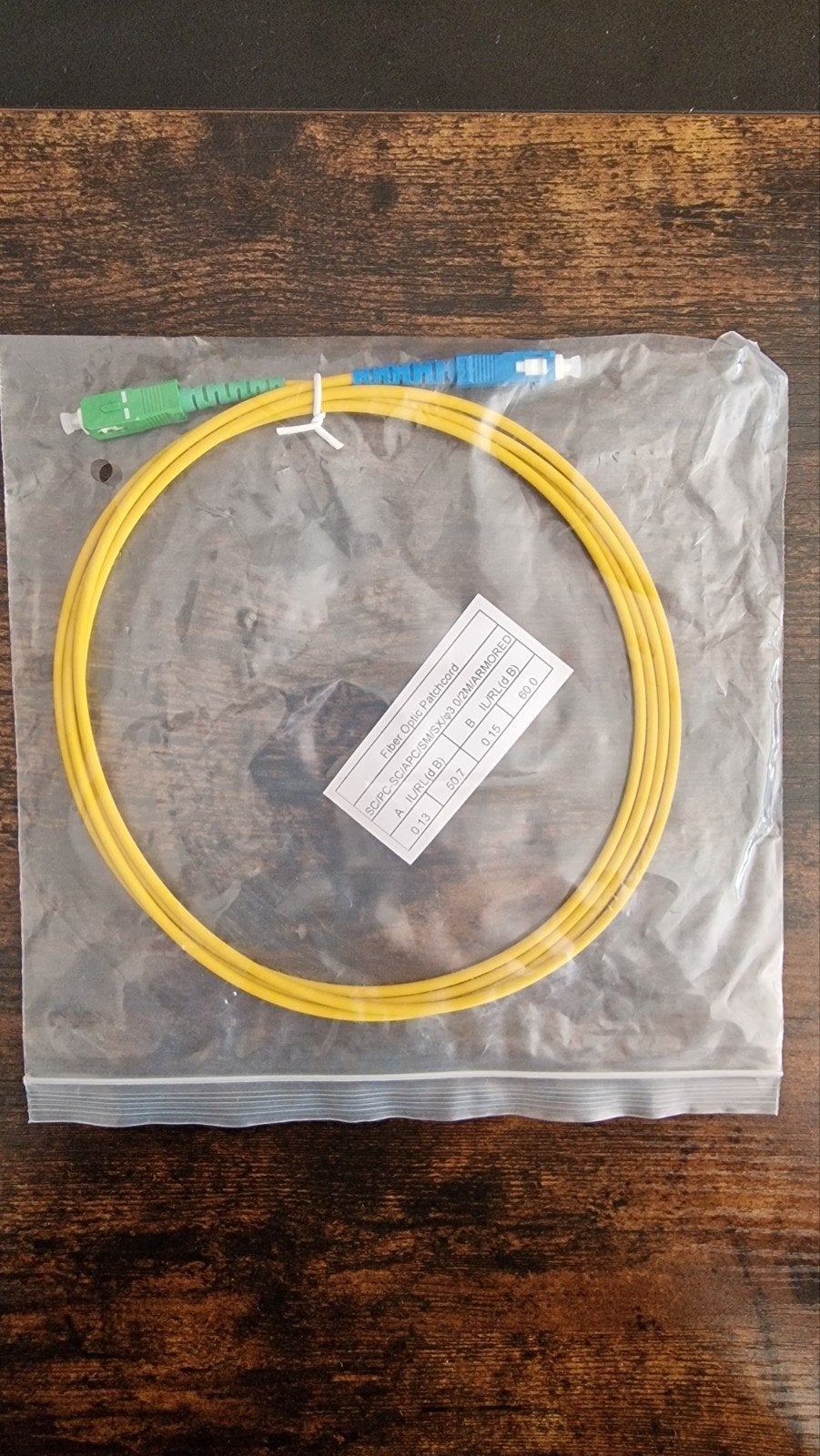 Glasvezel patchkabel SC/APC naar SC/UPC - 2m - Nieuw, Ophalen of Verzenden, Nieuw