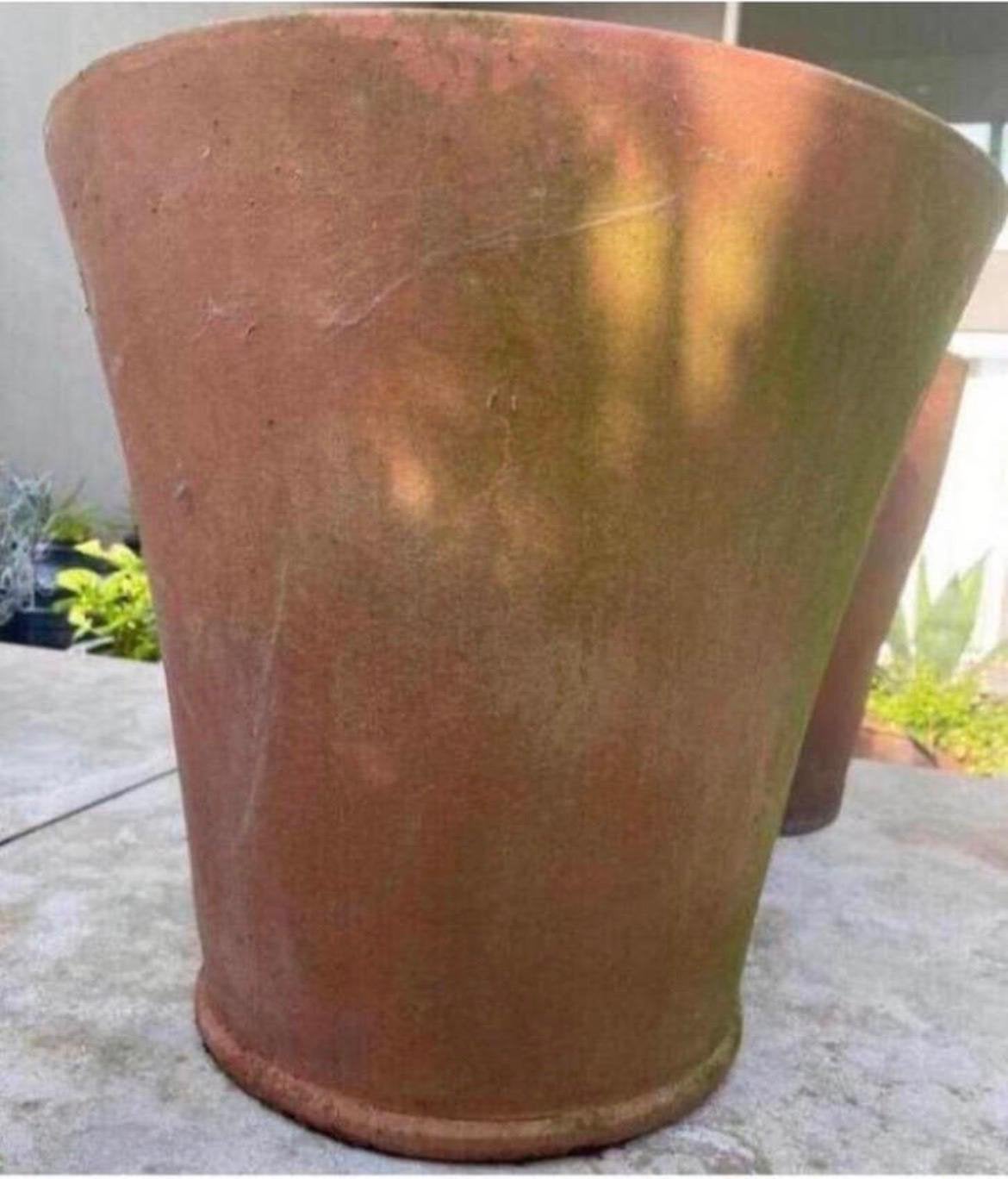 Oude Italiaanse dikke terracotta OTS pot 49cm uniek antiek, Ophalen, Gebruikt, 40 cm of meer, Rond