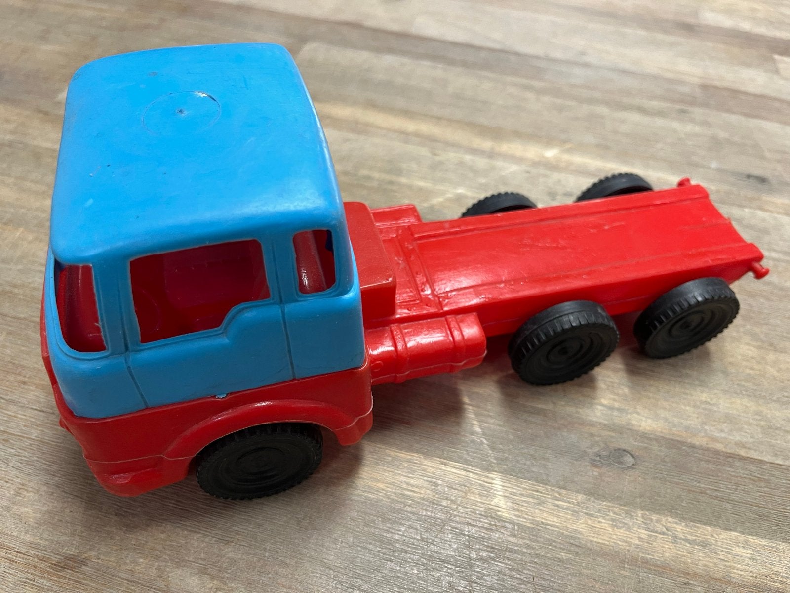 Vintage Speelgoed Vrachtwagen Rood/Blauw, Xx, Ophalen of Verzenden, Xx, Gebruikt