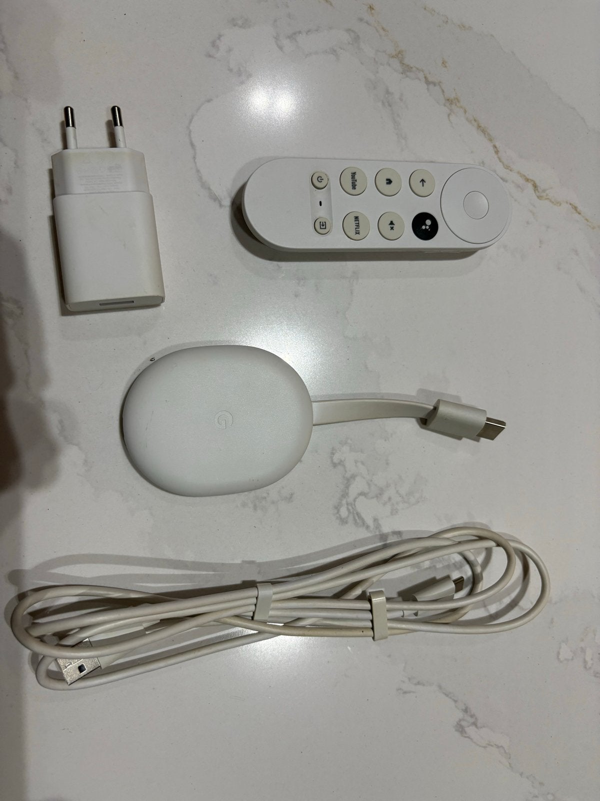 Google Chromecast met Google TV (HD) Wit, Audio, Tv en Foto, Mediaspelers, Ophalen of Verzenden, Zo goed als nieuw, HDMI, Zonder harde schijf