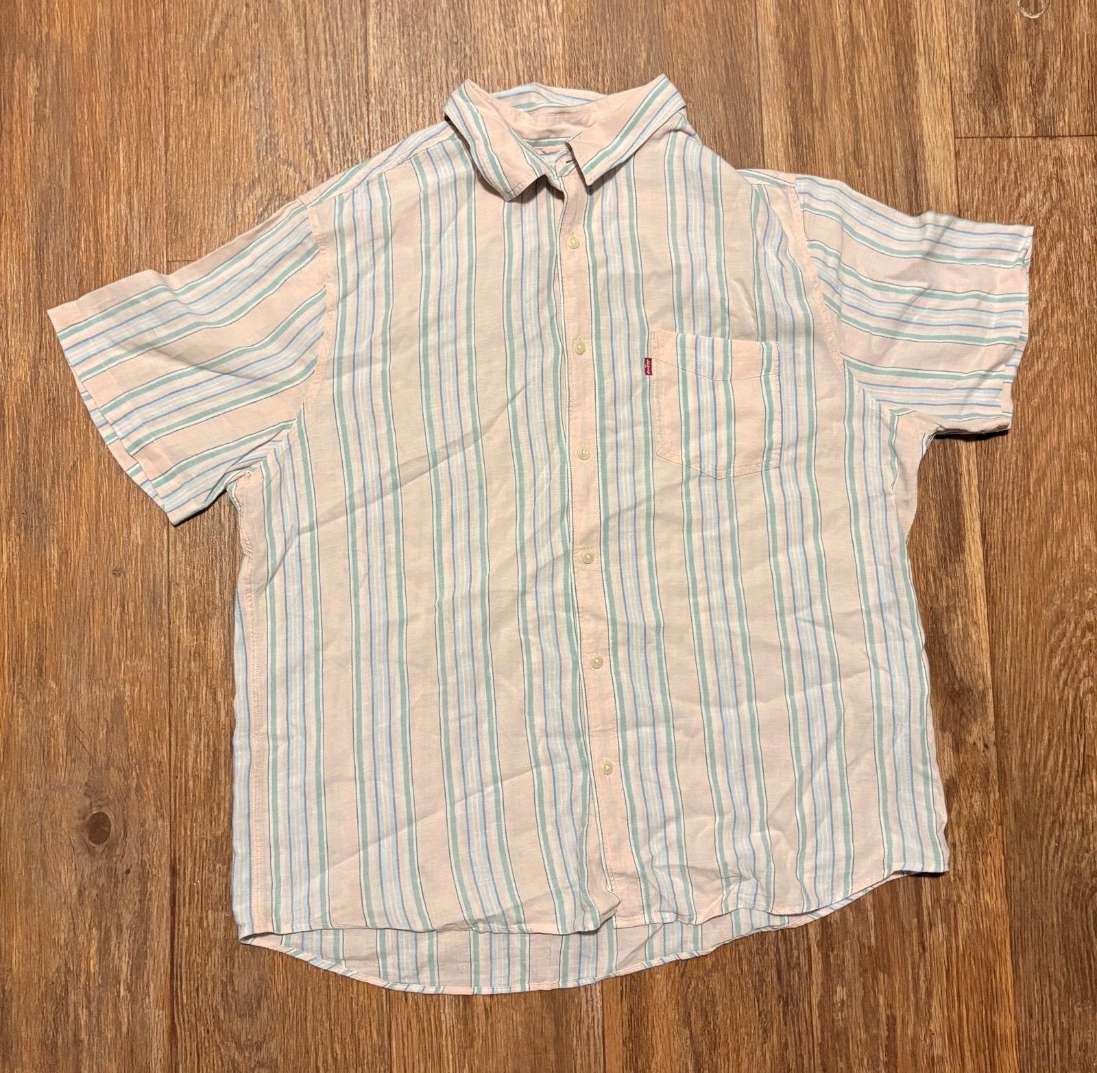 Levi’s Linen Blend Overhemd XL, Kleding | Heren, Overhemden, Ophalen of Verzenden, Zo goed als nieuw, Overige kleuren, Halswijdte 43/44 (XL)