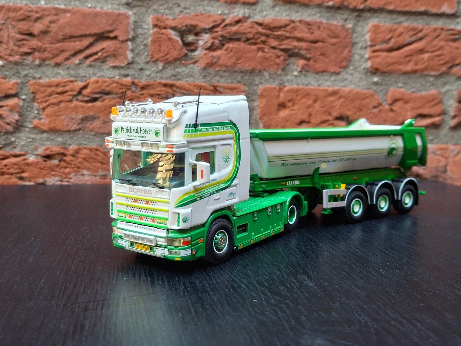 Tekno Scania Patrick van der Hoeven, Hobby en Vrije tijd, Modelauto's | 1:50, Ophalen of Verzenden, Zo goed als nieuw, Bus of Vrachtwagen