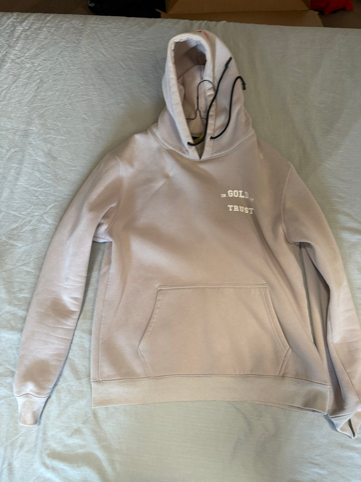 In Gold We Trust hoodie - Lichtroze/Beige, Verzenden, Gedragen, Overige maten, Beige