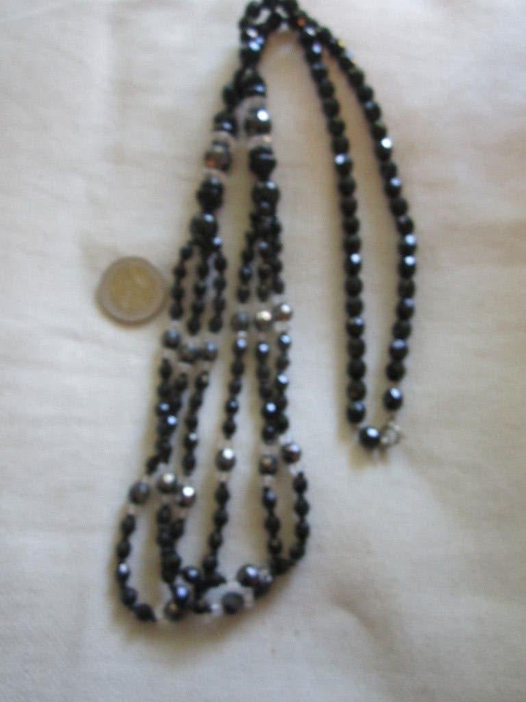 7.   Schitterende oude ketting, French jet,  90 cm, Ophalen, Overige materialen, Ketting
