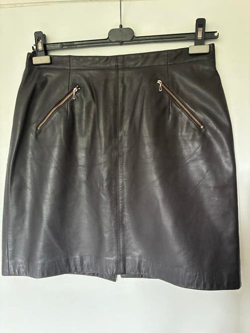CLAUDIA STRATER bruine leren  rok maat 40/42, Kleding | Dames, Rokken, Bruin, Maat 42/44 (L), Ophalen of Verzenden, Zo goed als nieuw
