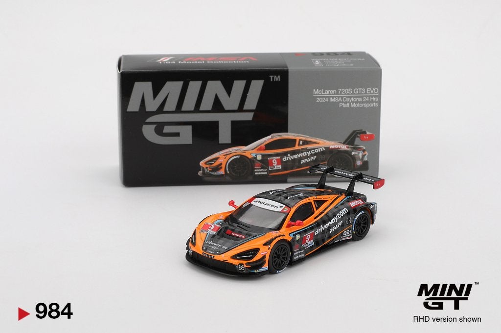 Mini GT McLaren 720S GT3 Evo Pfaff Motorsports, Www.rubensmodelautos.nl, Auto, Nieuw, Ophalen of Verzenden