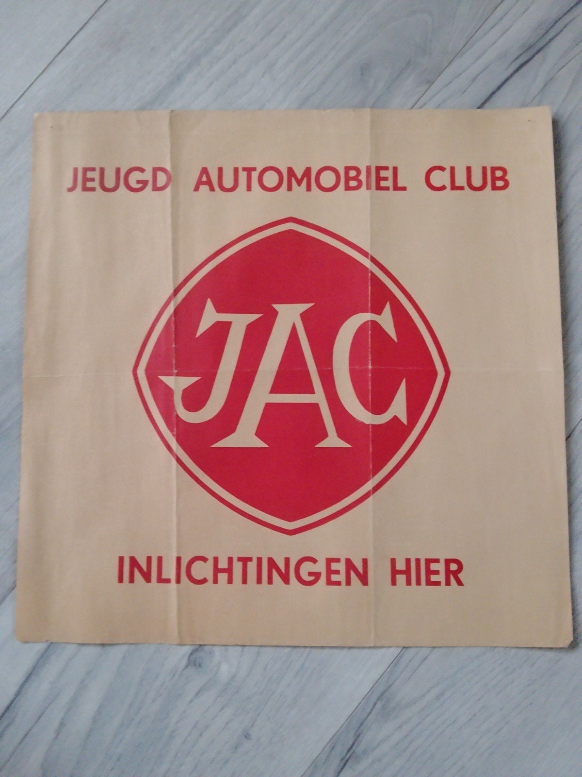 Jeugd Automobiel Club (JAC) Inlichtingen Hier, Gebruikt, Vierkant, Ophalen of Verzenden, A1 t/m A3