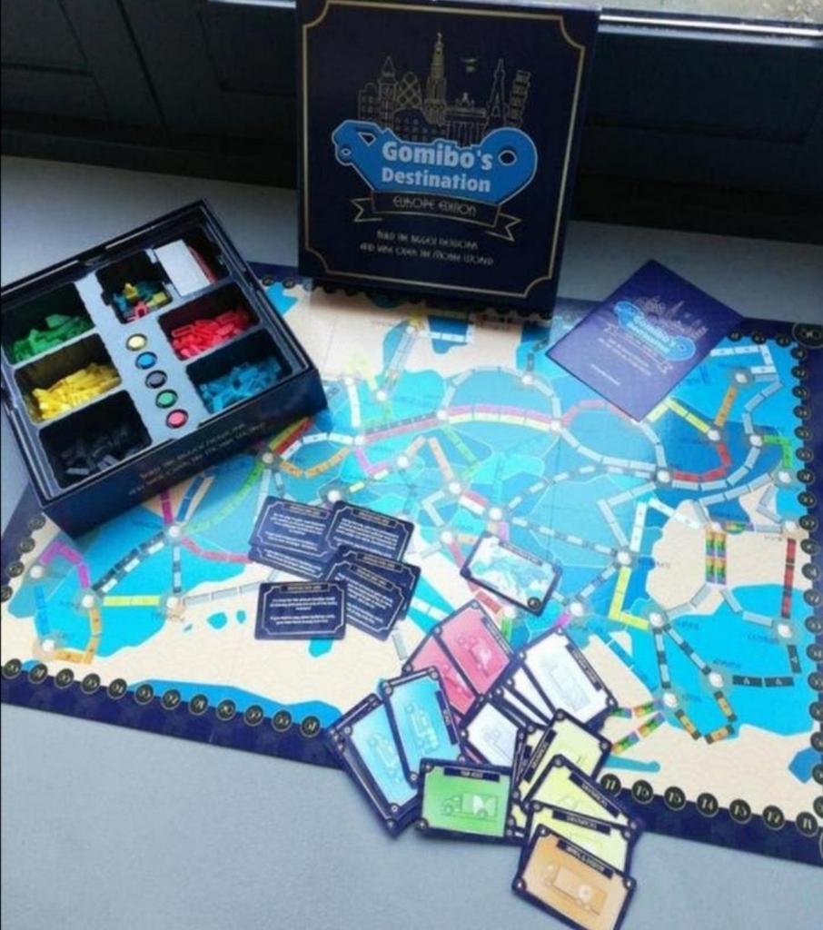 Gomibo's destination /ticket to ride, bordspel, Hobby en Vrije tijd, Gezelschapsspellen | Bordspellen, Vijf spelers of meer, Ophalen of Verzenden