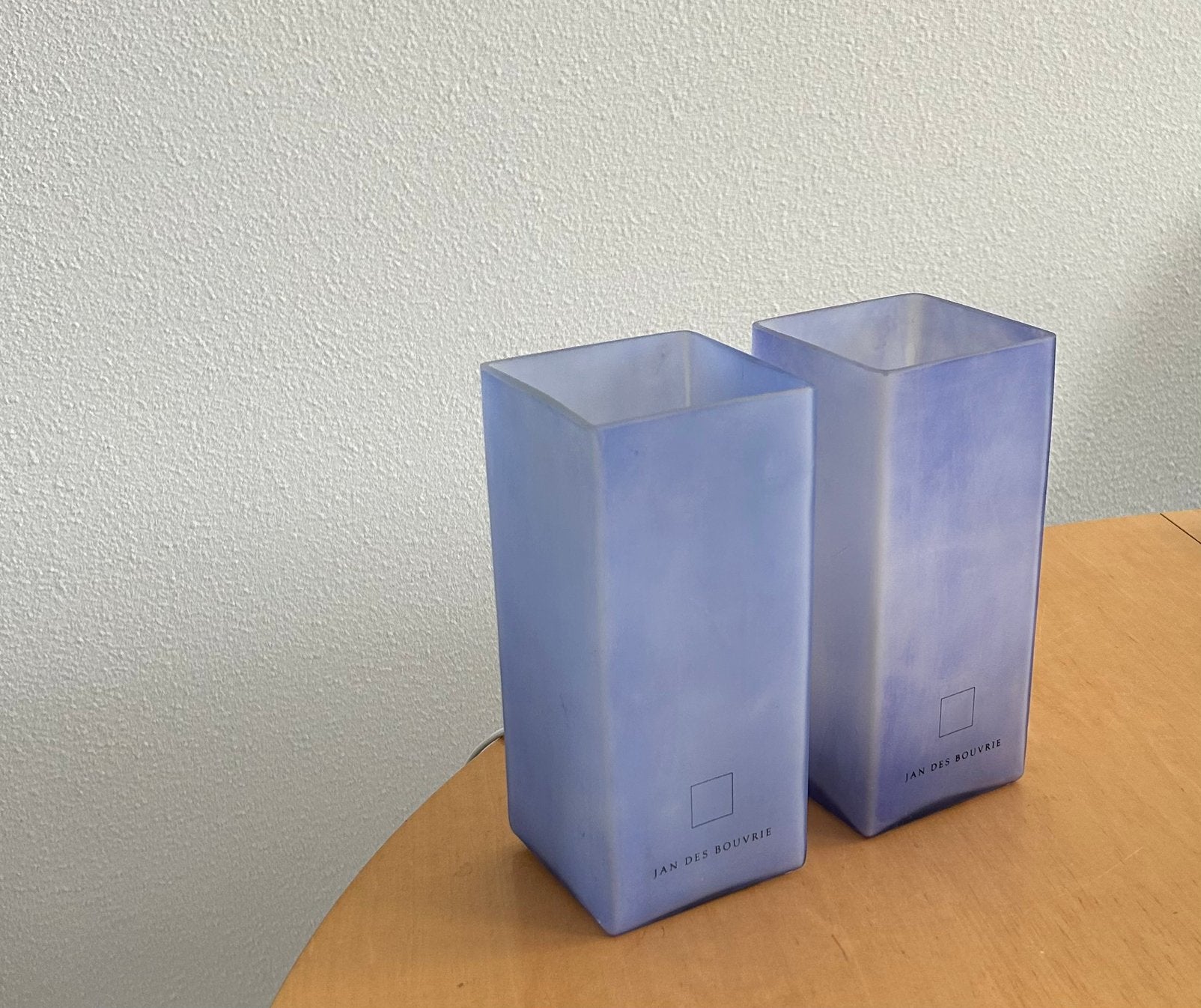 Ice Cube lampen lila Jan des Bouvrie, Minimalistisch, design, Ophalen of Verzenden, Minder dan 50 cm, Glas