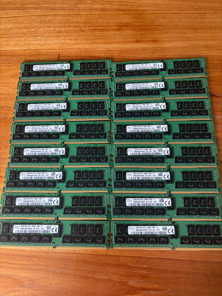 SK Hynix 32GB DDR4 ECC Registered Server RAM 2666MHz|16 stuk, Computers en Software, RAM geheugen, Gebruikt, Server, 32 GB, DDR4
