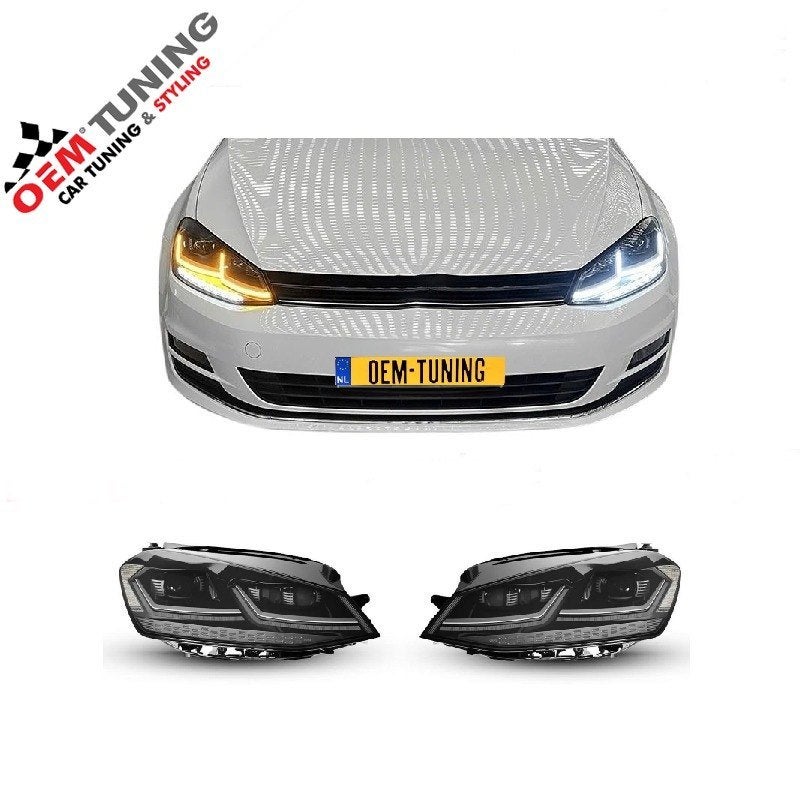 Full Bi-LED koplampen geschikt voor Golf 7 | 12-17 |Chrome |, Auto diversen, Ophalen of Verzenden