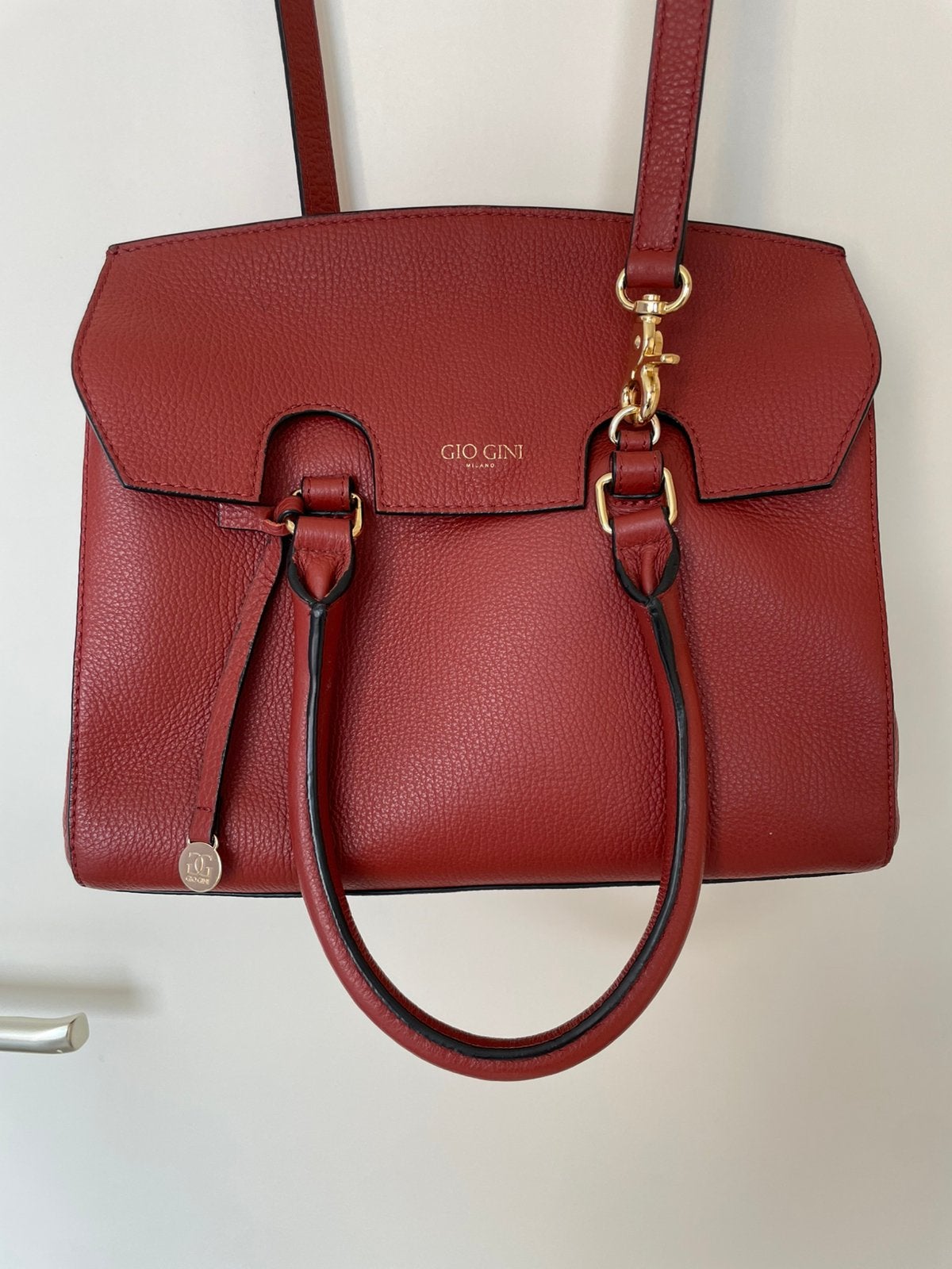 Gio Gini Milano roestrode hand-/schouder tas, Ophalen of Verzenden, Nieuw, Rood, Handtas