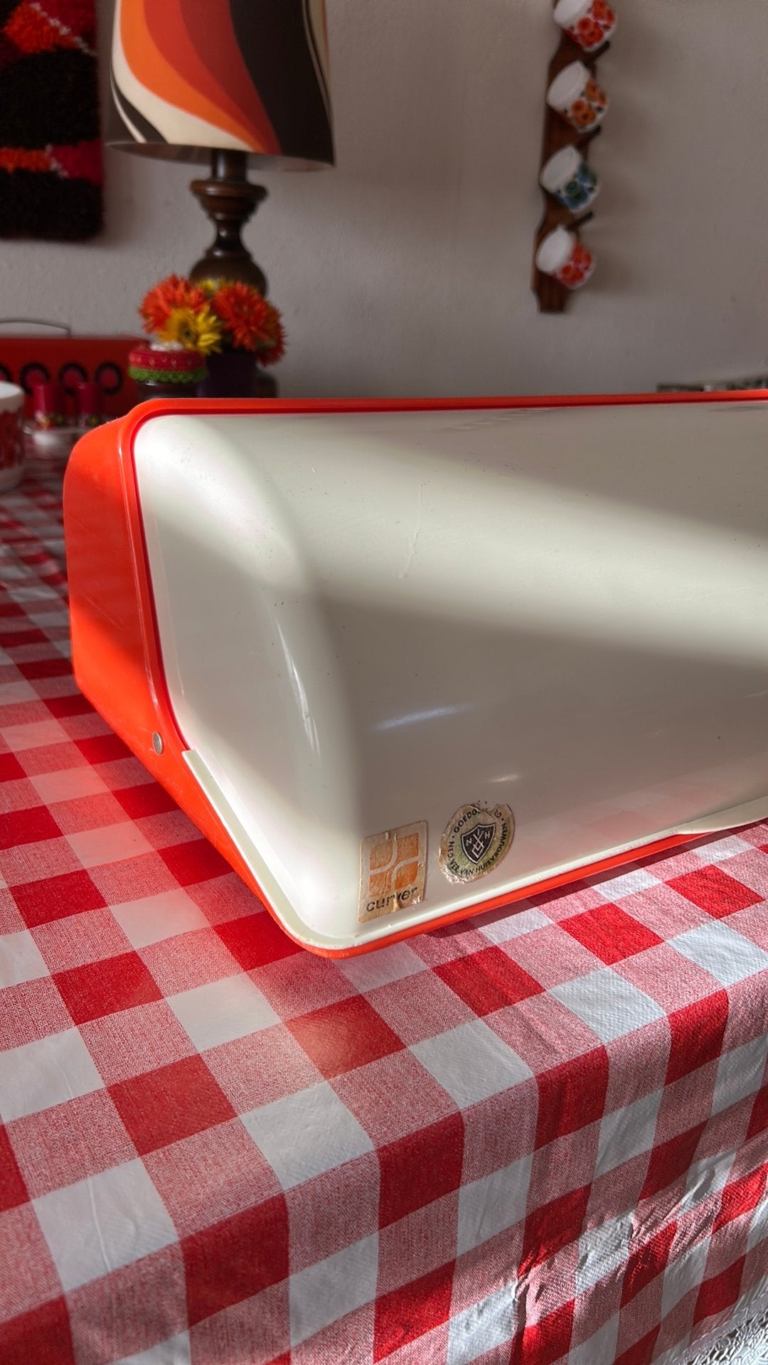 Oranje vintage curver broodtrommel, Ophalen of Verzenden, Zo goed als nieuw