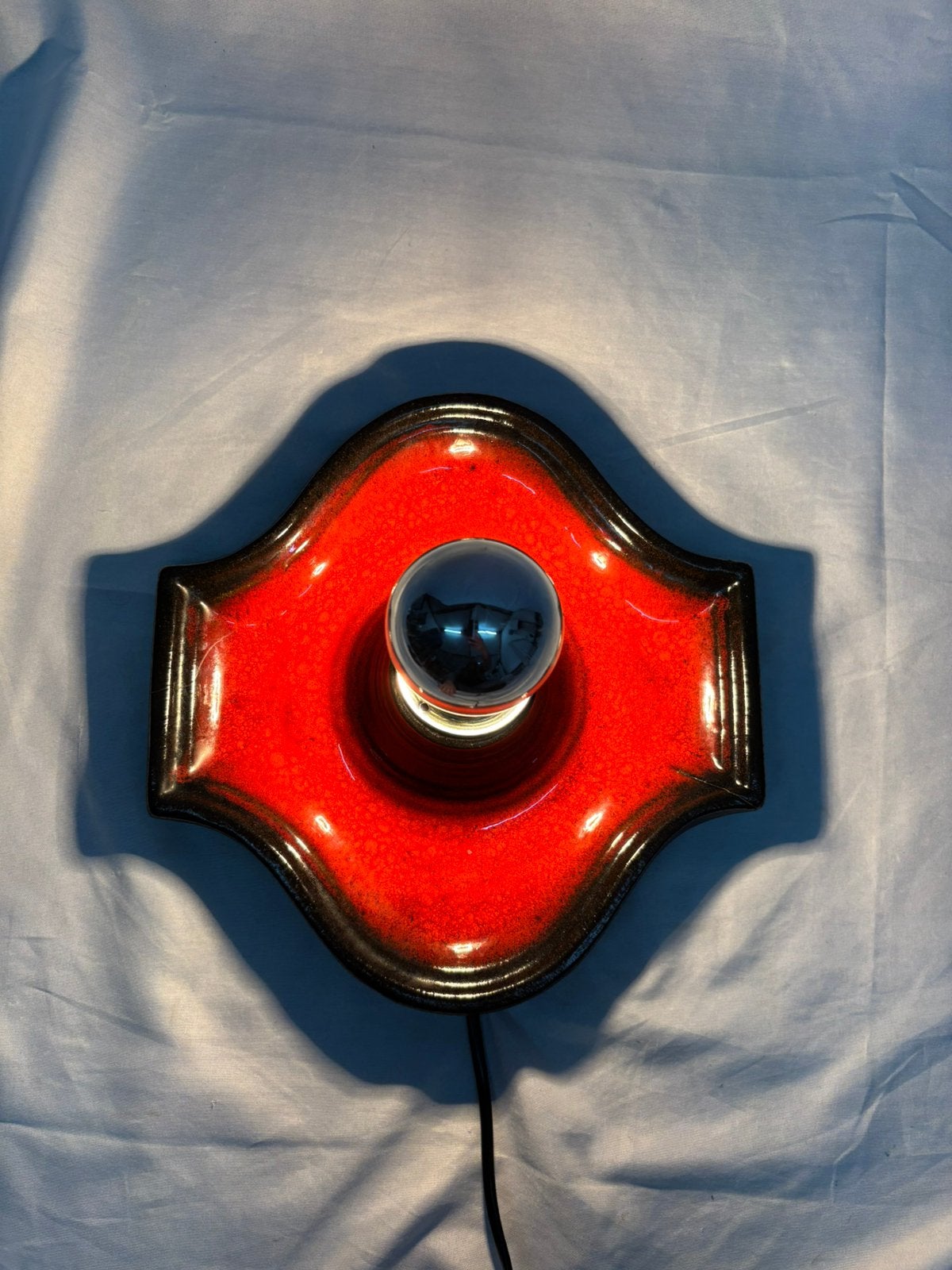 Vintage "Fat Lava" wandlamp Hustadt Leuchten jaren '70, Ophalen of Verzenden, Gebruikt